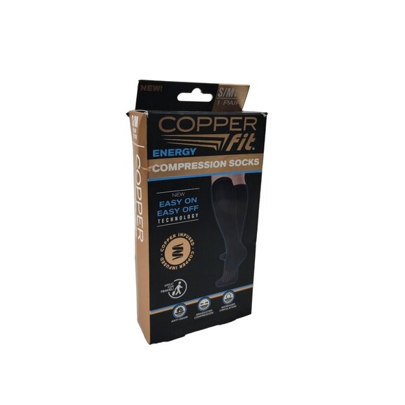Copper Fit Energy Compression Socks Small Medium Copper Infused Circulation New - Picture 4 of 5